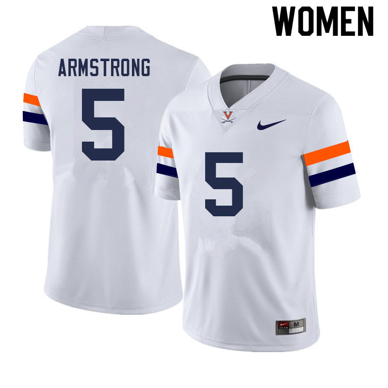 Women #5 Brennan Armstrong Virginia Cavaliers College Football Jerseys Sale-White